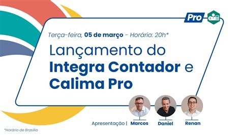 Lançamento do Integra Contador e Calima Pro YouTube