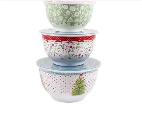 The Pioneer Woman Holiday Cheer Melamine Bowl Set 6 Piece With Lids Holiday Bowl