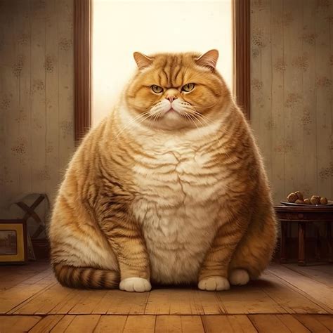 Premium AI Image A Very Fat Cat Generative AI