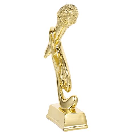 Music Trophy Gold Decor Microphone Trophy Golden Microphone Trophies