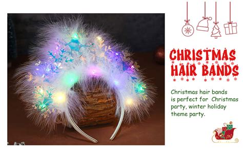 GORTIN Light Up Snowflakes Headband LED Christmas Headband Glowing