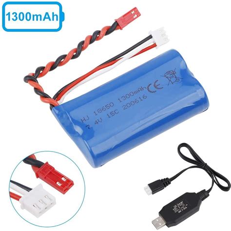 2S Lipo Battery 7 4V 1300mAh 10C W JST Plug Charger For RC Car Off