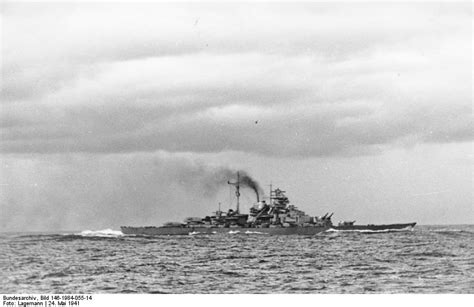 Photo Battleship Bismarck Withdrawing From The Battle Of Denmark