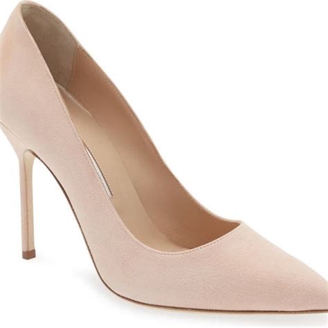 Manolo Blahnik Shoes Manolo Blahnik Nude Suede Bb Pointed Toe Pump