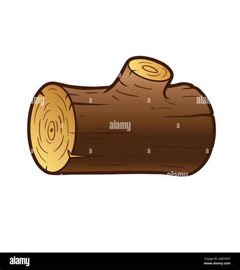 simple cartoon log wood stump vector isolated on white background Stock ...