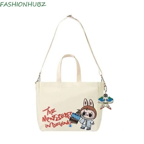 แฟชั ่ นhubz Labubu Plush Bag Tote Bag Crossbody Bag Labubu Canvas Bag Kawaii กระเป ๋ าสะพาย