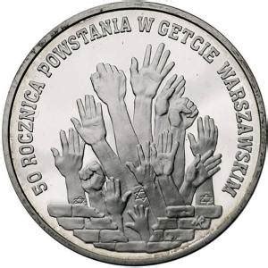 50 Rocznica Powstania w Getcie Warszawskim 300000 Złotych 1993