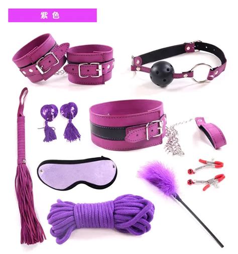 Products Sex Shop 9 Pcs Set Sexy Leather Fetish Bondage Restraint Set