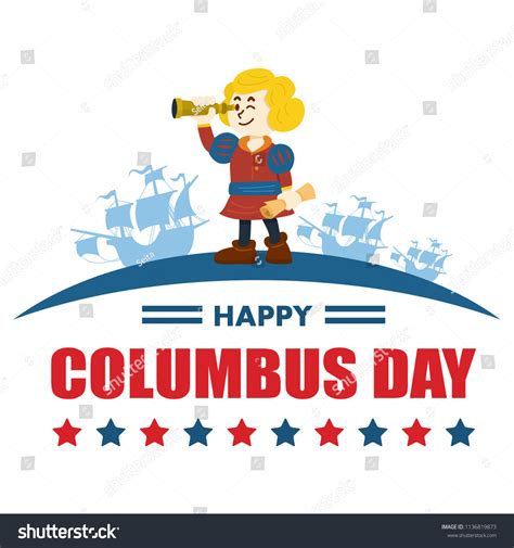 Cute Cartoon Christopher Columbus Vector Illustration Stock Vector ...