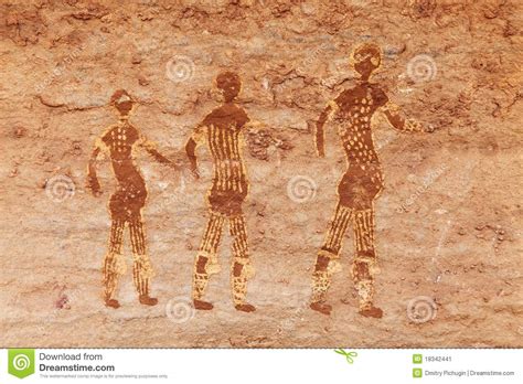 Rock Paintings of Tassili N Ajjer, Algeria Stock Image - Image of ...