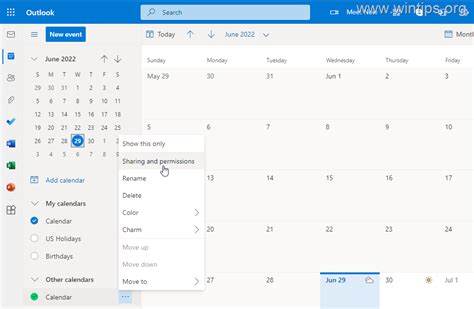 How To Share Outlook Calendar In Desktop Or In Web Wintips Org