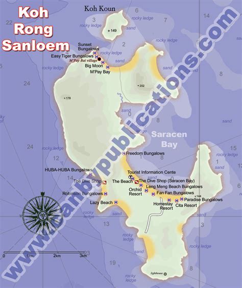 Map Koh Rong Sanloem Island Cambodia