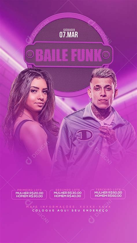 Story Flyer Baile Funk Social Media PSD Editável download Designi