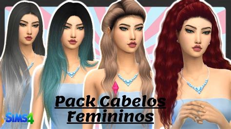 PACK DE CABELOS FEMININOS The Sims 4 CPS PARTE 2 YouTube