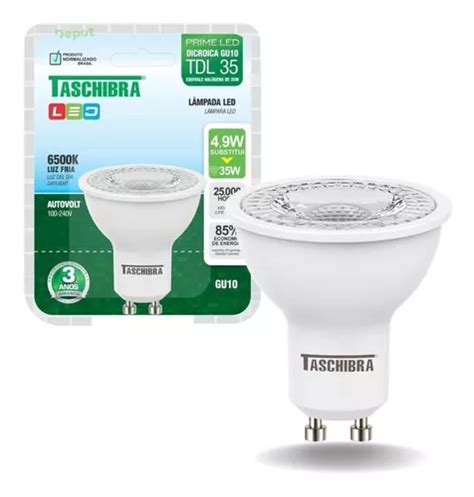 Lâmpada Led Dicróica 4 9w Mr16 Tdl 50 Gu10 Taschibra Parcelamento sem