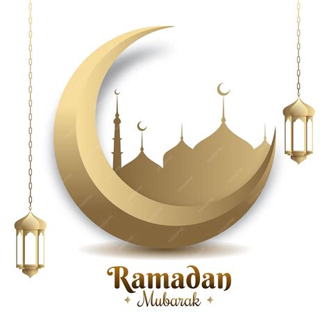 Premium Vector Ramzan Mubarak Greeting With Islamic Mosque Structure