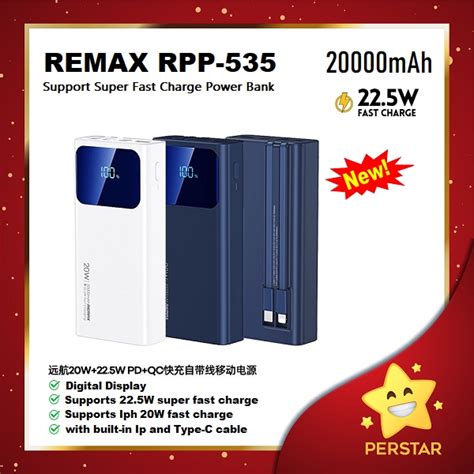 Remax Rpp Voyage Series W W Pd Qc Cabled Fast Charging Power