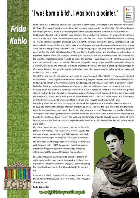 PDF Frida Kahlo Was A Mexican Painter She Was Born In 1907