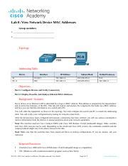 Lab 8 7 2 7 View Network Device MAC Addresses 1 Docx Lab 8 View