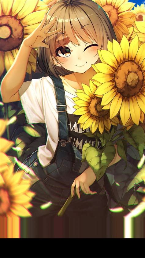 Sunflower Anime Girl Wallpapers - Wallpaper Cave