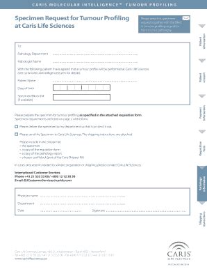 Fillable Online Carismolecularintelligence Pathology Information Form