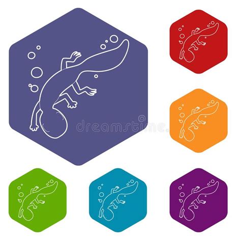 Icono Del Lagarto De La Nataci n Estilo Del Esquema Ilustración del