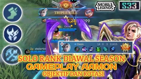 GAMEPLAY AAMON SOLO RANK DIAWAL SEASON MOBILE LEGENDS YouTube