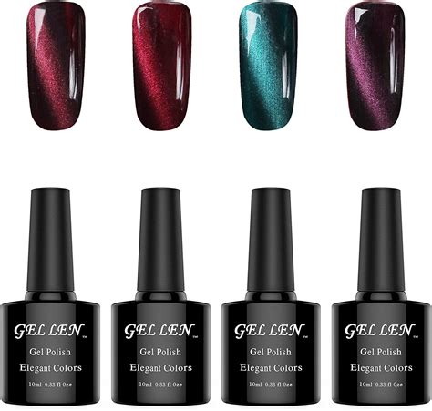 Gellen 10ml Cat Eyes Gel Nail Polish 4pcs Soak Off UV Gel Varnish