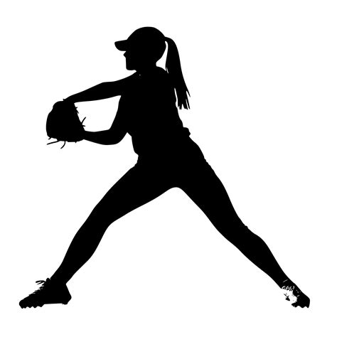 Softball Pitcher Silhouette Svg File For Cricut Silhouette Laser Machines