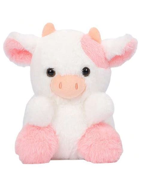 Peluche De Vaca De Fresa Rosa De 866 Pulgadas En 3d Muñeco De Peluche