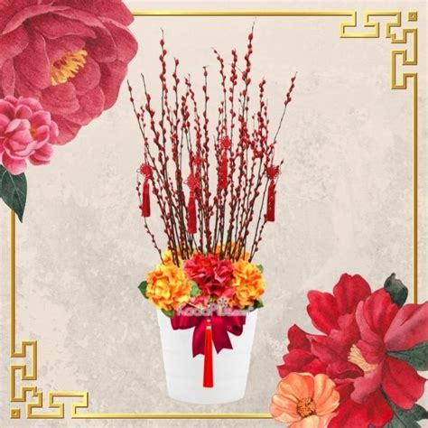 Beli Chinese New Year Arrangement Pussy Willow Arrangement Online 2025 KadoPlus