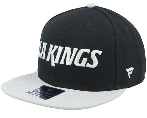 Los Angeles Kings Iconic Color Blocked Black Stone Gray Snapback ...