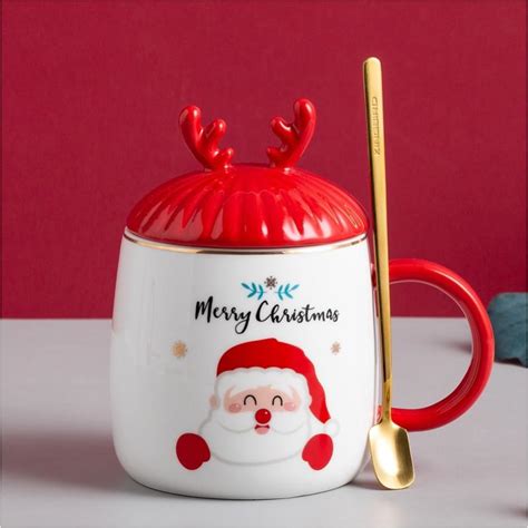 Купить новогоднюю кружку с ложкой Mery Christmas (мороз) в интернет ...