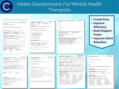 Fillable EFFECTIVE Intake Questionnaire Outpatient Therapy LCSW LPC Etsy