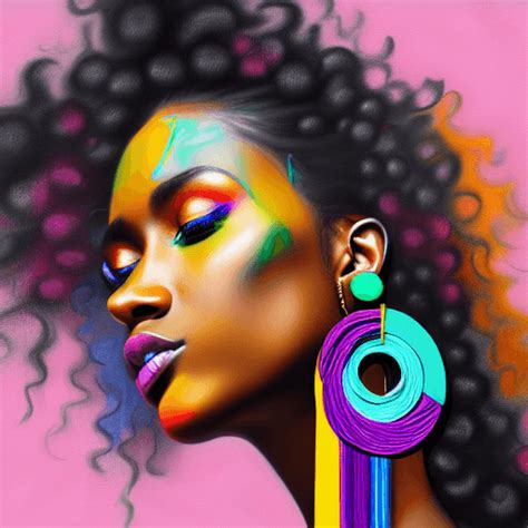 Colorful Artsy Graffiti Black Woman Side Profile · Creative Fabrica