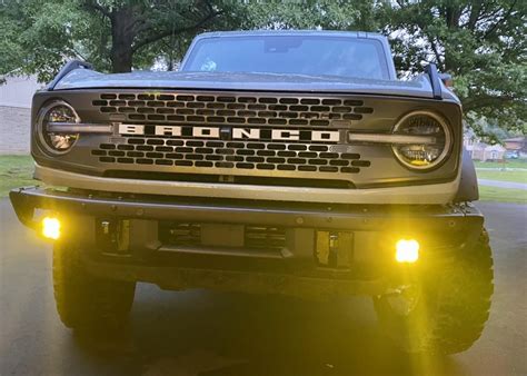 Diode Dynamics SAE Fogs Installed On Badlands Modular Bumper Bronco6G