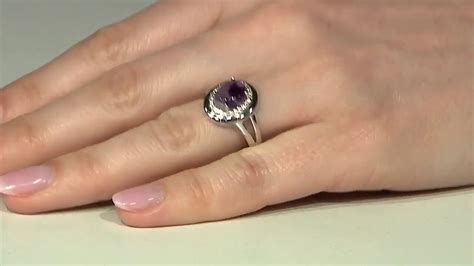 Brasilianischer Chevron Amethyst Silber Ring Ct