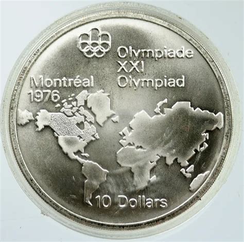 Canada Elizabeth Ii Olympiques Montr Al Carte Du Monde Bu Argent