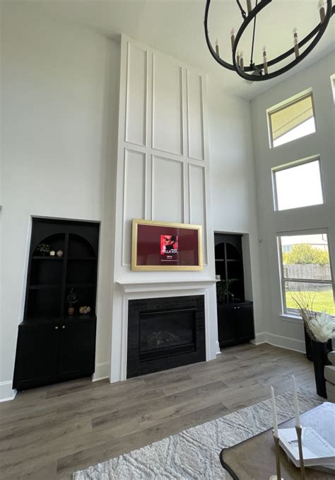 Fireplace with Wood Paneling Fireplace and Custom Built-in Cabinets in ...