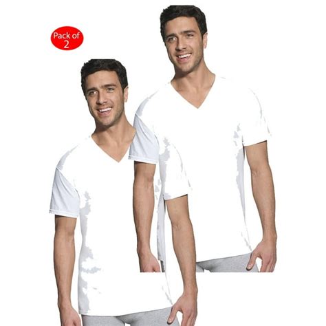 Hanes Hanes Classic Mens White V Neck T Shirt P6 Color White Size