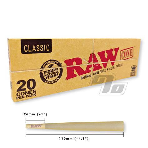 Raw Prerolled Cones 20 Pack King Size