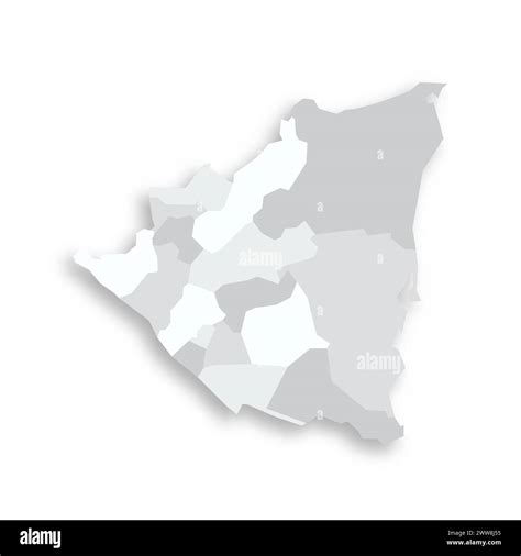 Nicaragua Political Map Of Administrative Divisions Departments And