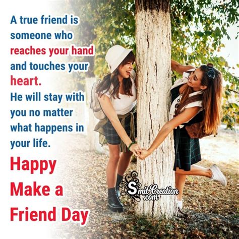 Happy Make a Friend Day Message Pic For Friends - SmitCreation.com