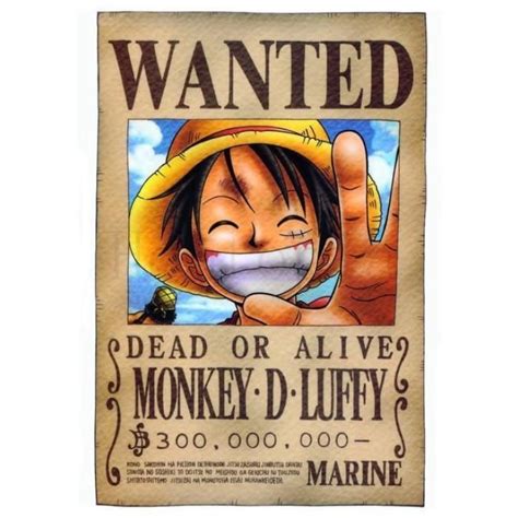 One Piece Wanted Poster Monkey D. Luffy Bounty | One piece luffy, One ...