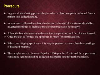 Collection of blood, serum & plasma | PPT