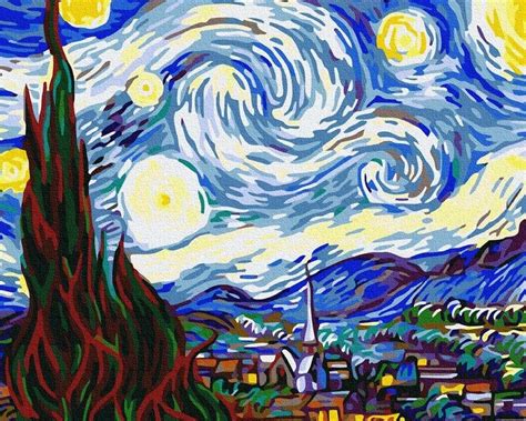 Gwiaździsta noc Van Gogh 40x50 Obraz do namalowania iPicasso