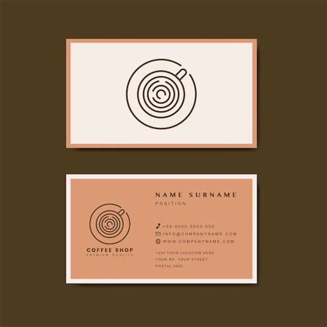 Free Vector | Coffee shop business card template vector