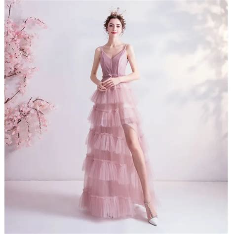 Hermoso Nude Vestidos De Noche A Line Princess Spaghetti Straps Bowknot Sin Mangas Sin