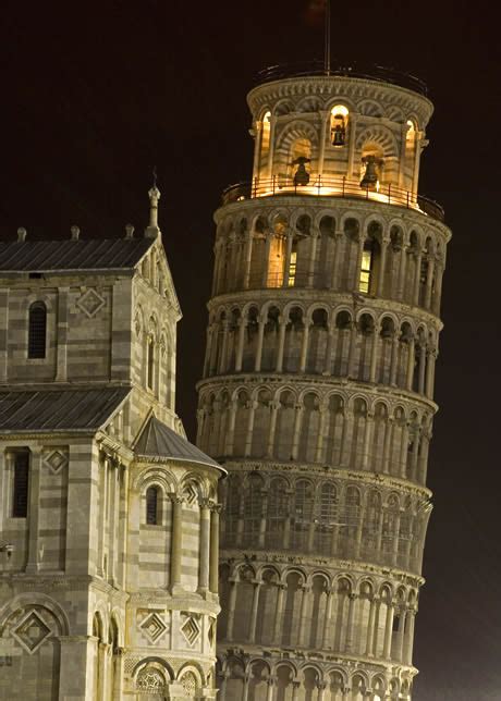 The Leaning Tower of Pisa at night