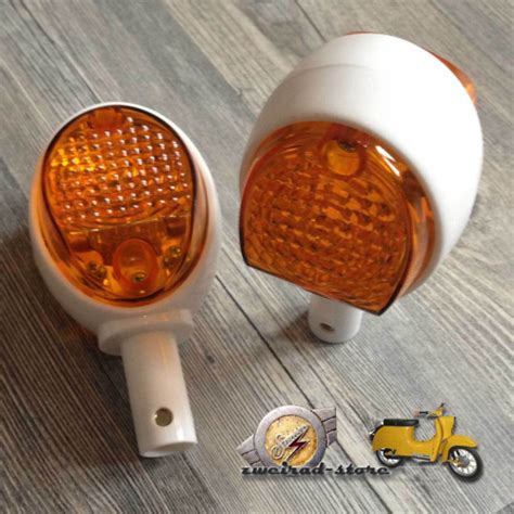 Simson Set Blinker Lenkerblinkleuchte Schwalbe KR51 SR4 mit E Prüfzei